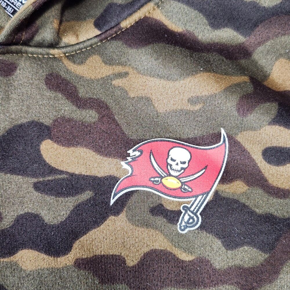 NFL Tampa Bay Buccaneers Youth Camo Hoodie Sweatshirt Size Large 14-16 - Picture 5 of 11